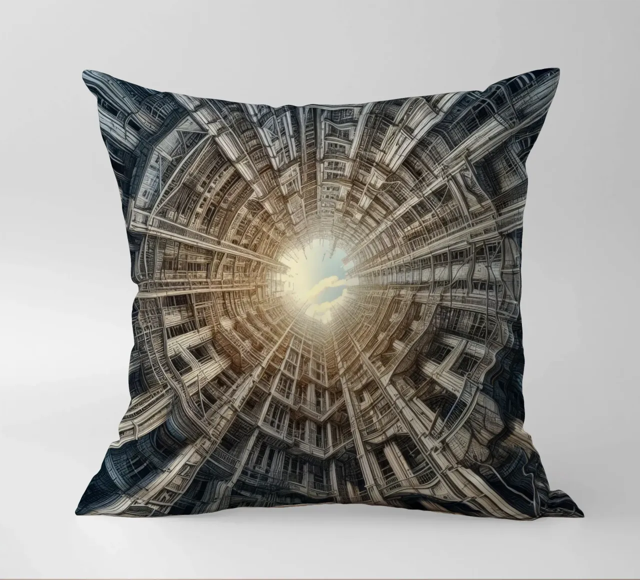 Sphere 040 - Futuristic Tunnel-Like Architecture cuscino da Spheres