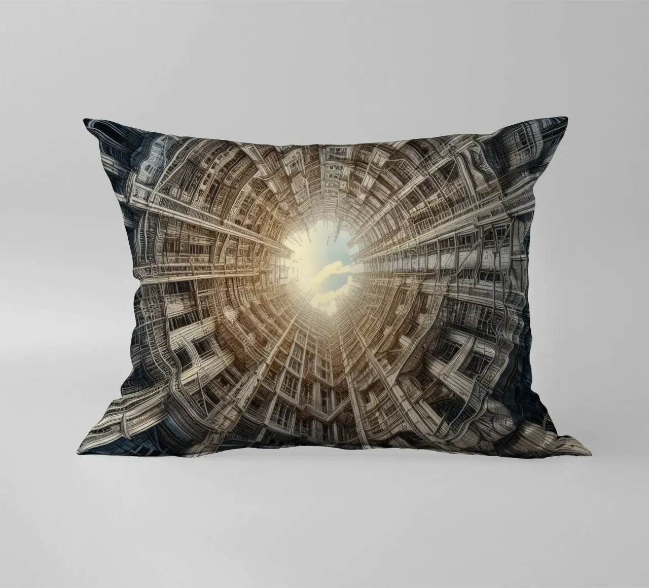 Sphere 040 - Futuristic Tunnel-Like Architecture cuscino da Spheres