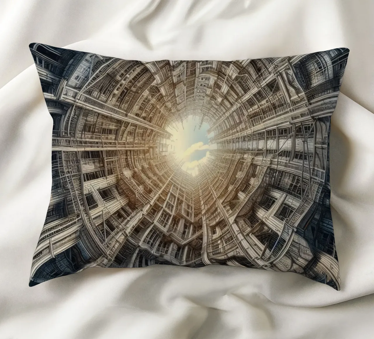 Sphere 040 - Futuristic Tunnel-Like Architecture cuscino da Spheres