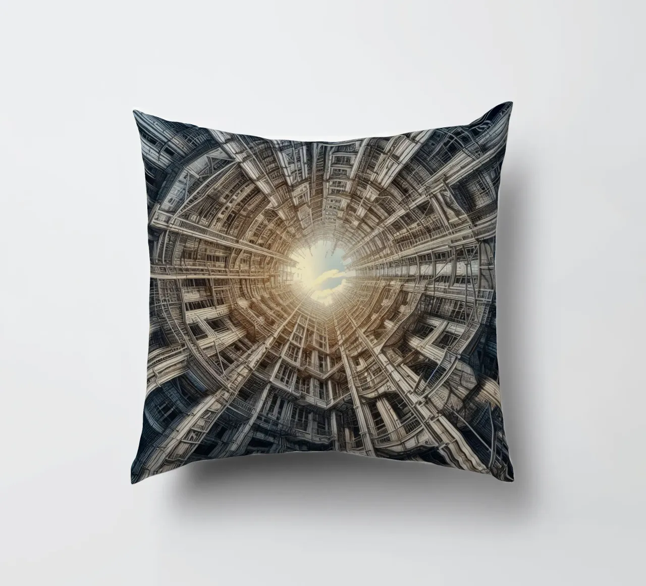 Sphere 040 - Futuristic Tunnel-Like Architecture cuscino da Spheres