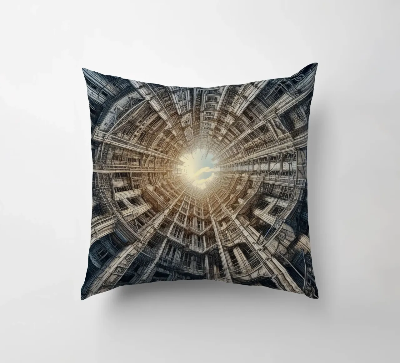 Sphere 040 - Futuristic Tunnel-Like Architecture cuscino da Spheres