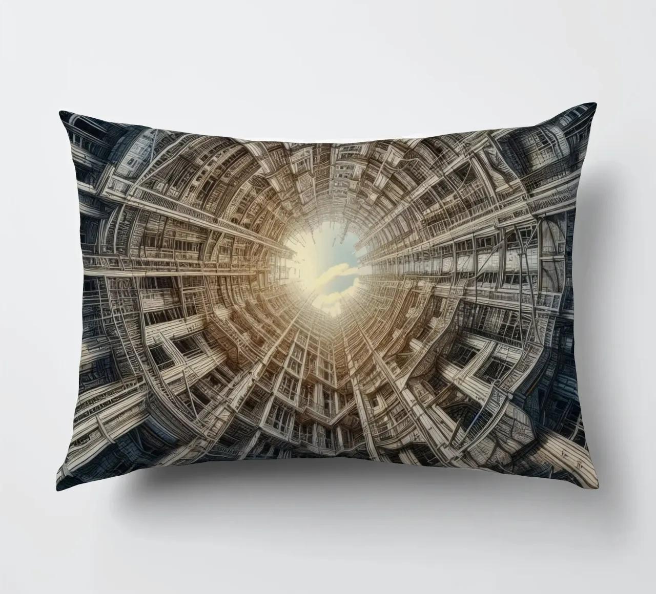 Sphere 040 - Futuristic Tunnel-Like Architecture cuscino da Spheres