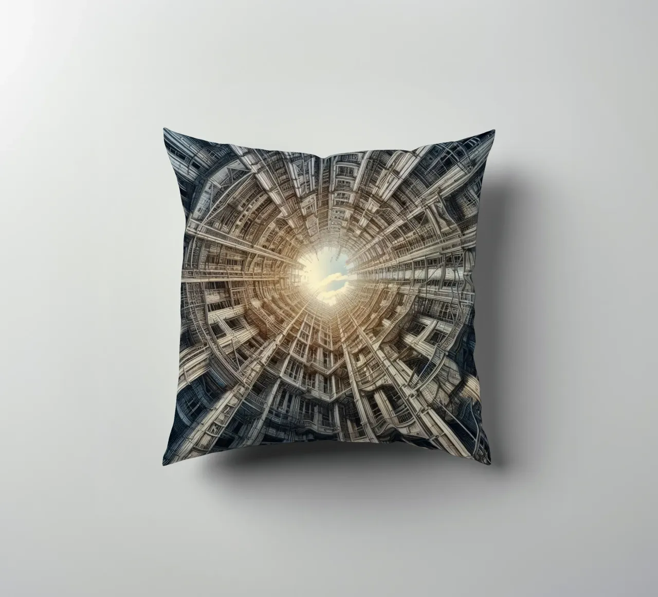 Sphere 040 - Futuristic Tunnel-Like Architecture cuscino da Spheres