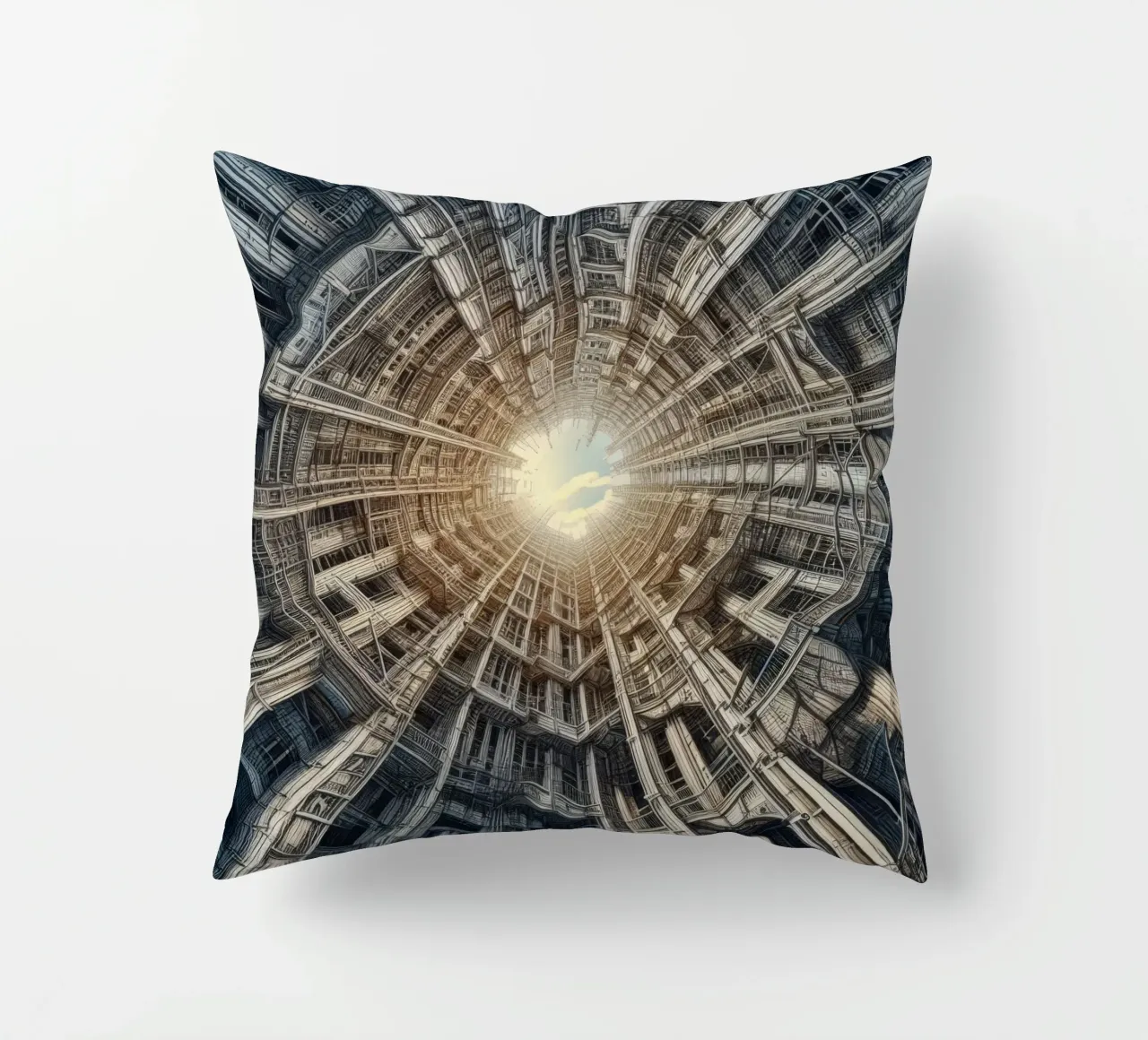 Sphere 040 - Futuristic Tunnel-Like Architecture cuscino da Spheres