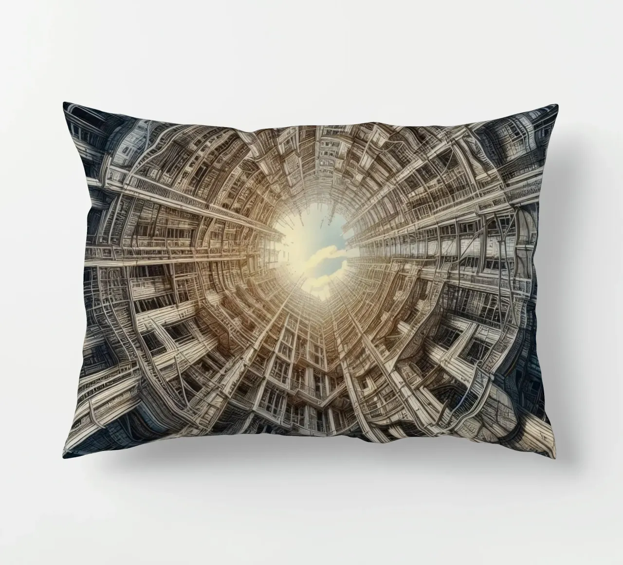 Sphere 040 - Futuristic Tunnel-Like Architecture cuscino da Spheres