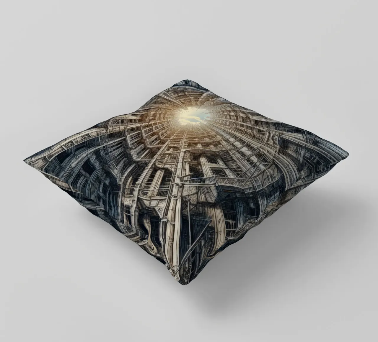 Sphere 040 - Futuristic Tunnel-Like Architecture cuscino da Spheres