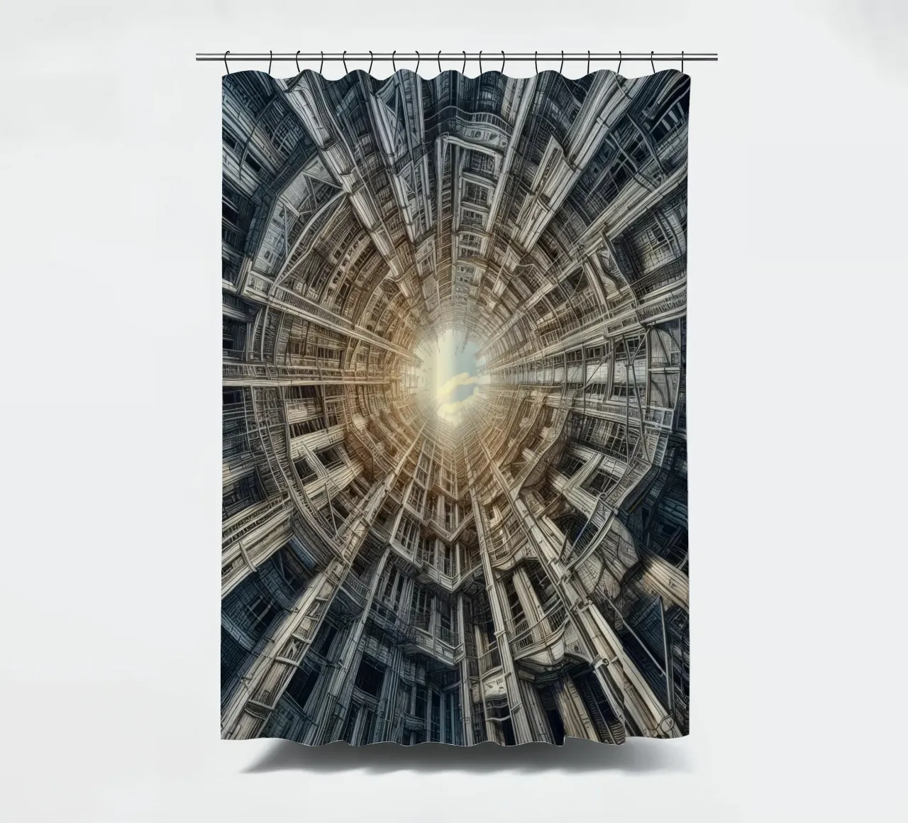 Sphere 040 - Futuristic Tunnel-Like Architecture Duschvorhang von Spheres