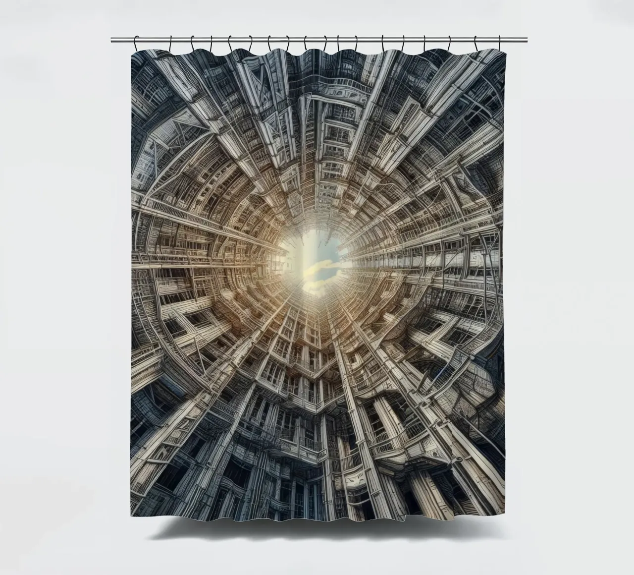 Sphere 040 - Futuristic Tunnel-Like Architecture Duschvorhang von Spheres