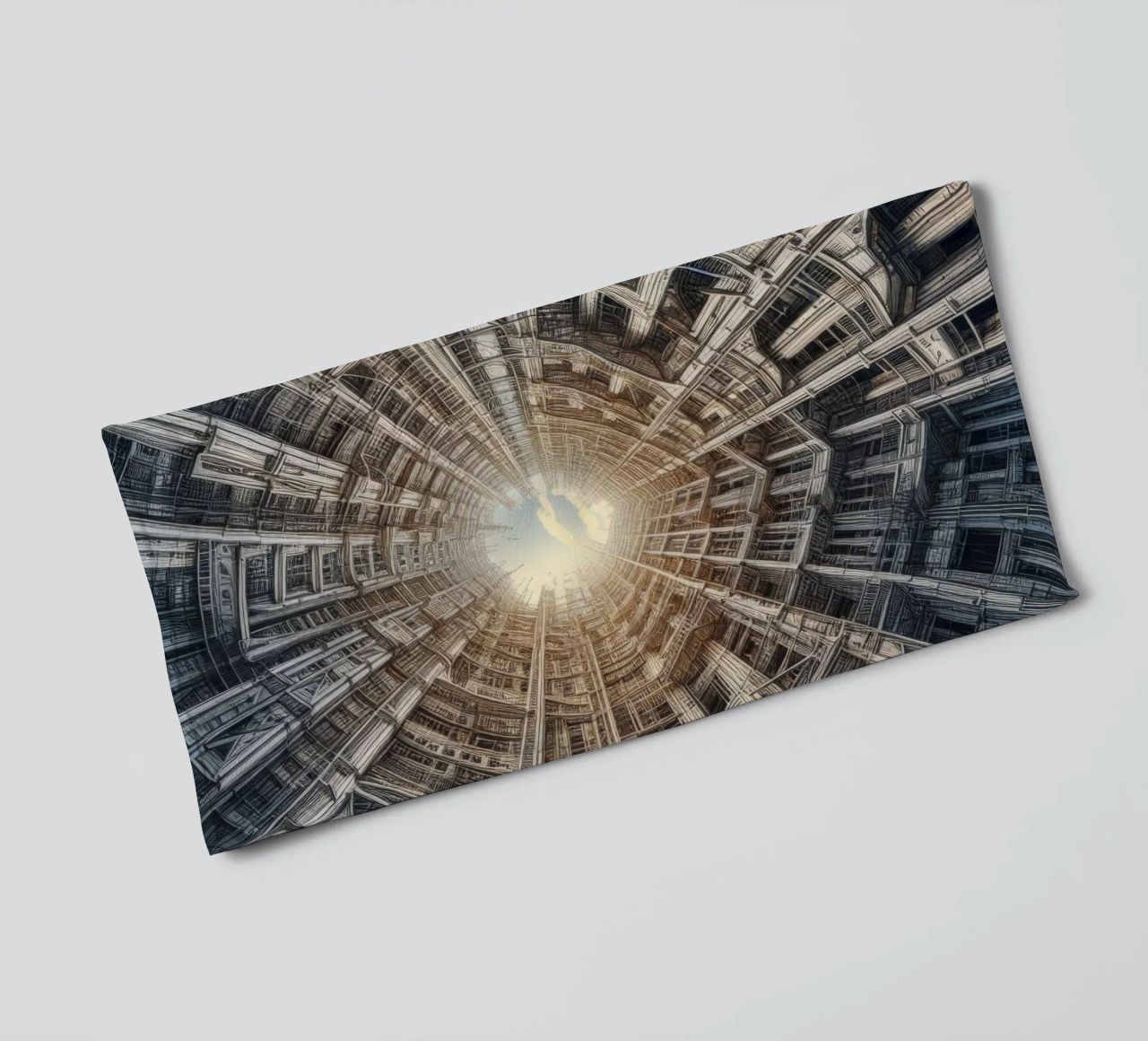 Sphere 040 - Futuristic Tunnel-Like Architecture towel by Spheres