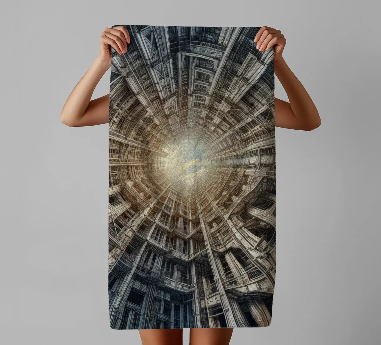 Sphere 040 - Futuristic Tunnel-Like Architecture asciugamano da bagno da Spheres