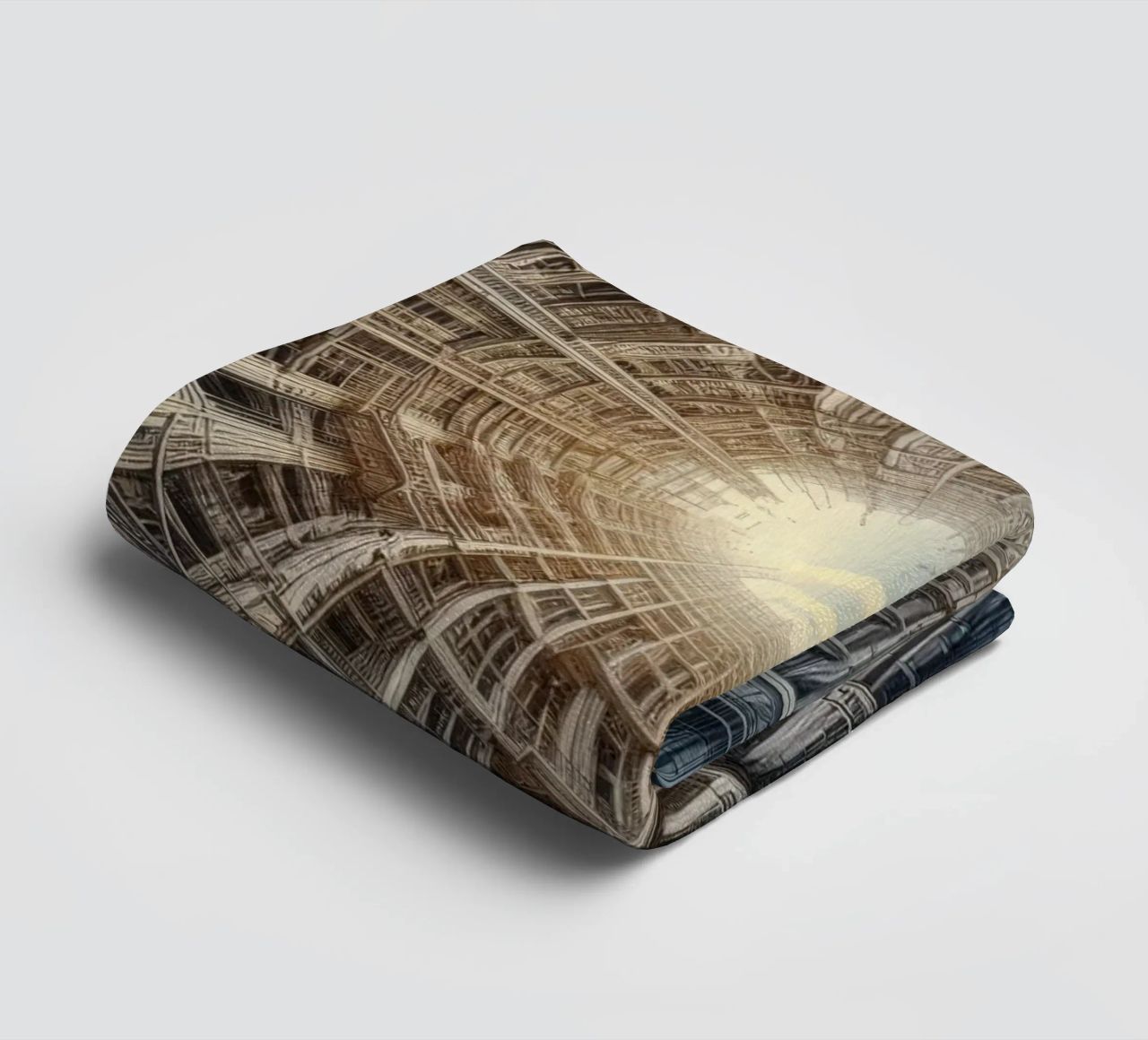 Sphere 040 - Futuristic Tunnel-Like Architecture towel by Spheres