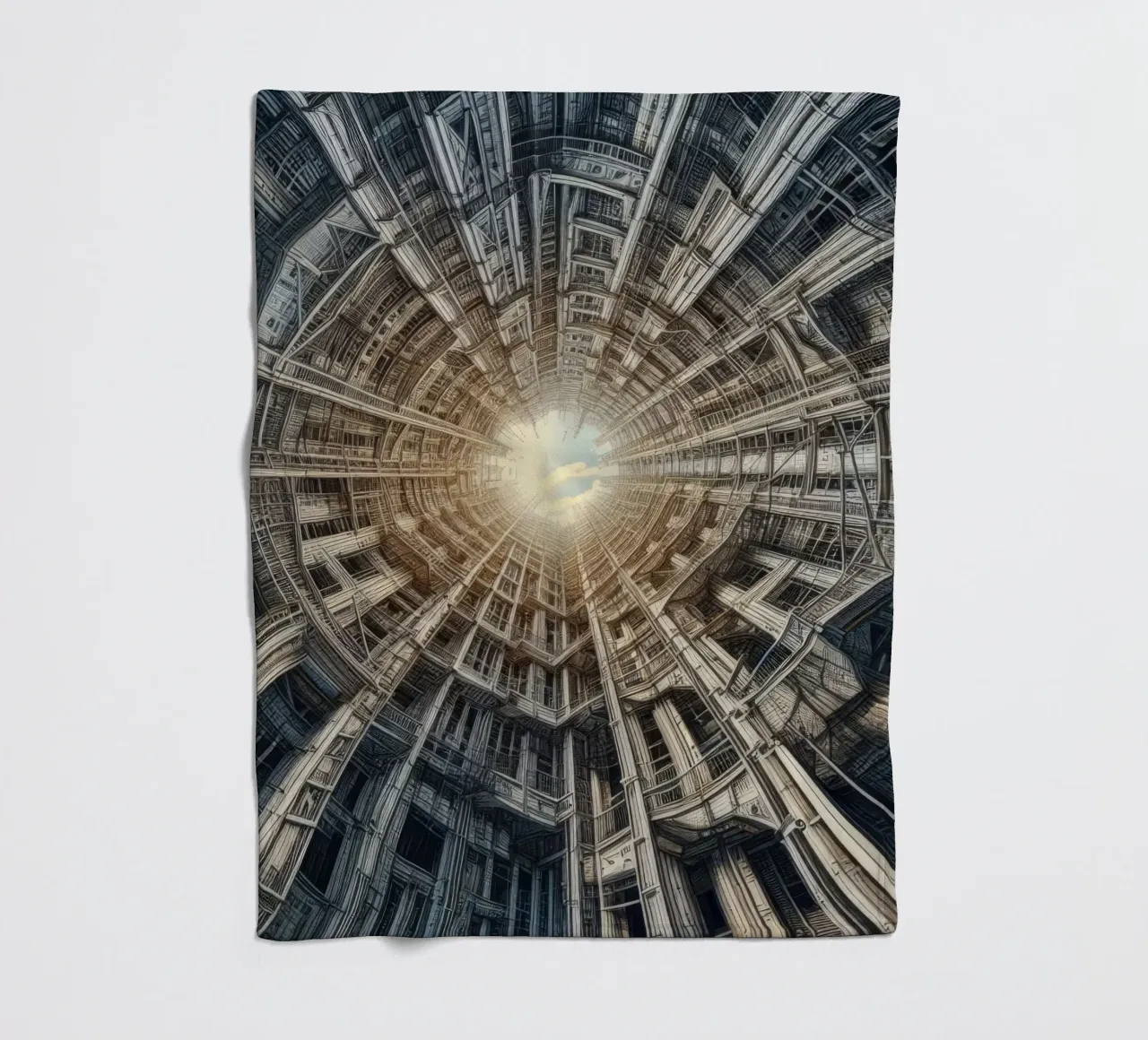Sphere 040 - Futuristic Tunnel-Like Architecture Fleecedecke von Spheres