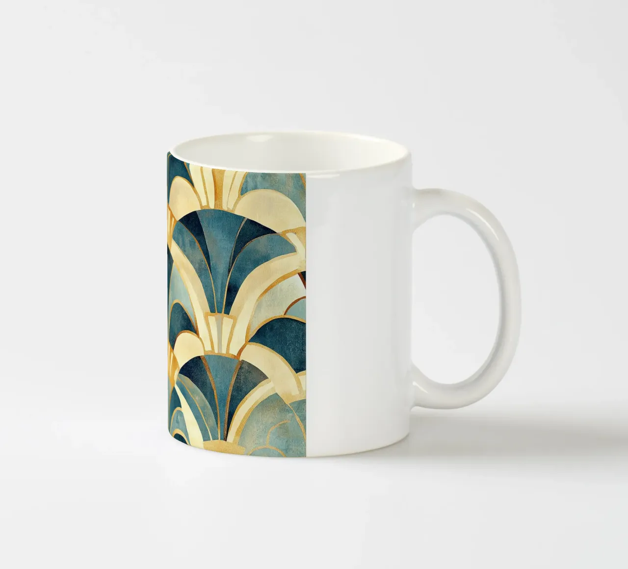 Art déco "Shimmering Perspectives" tazza in ceramica da Nikis Art Studio