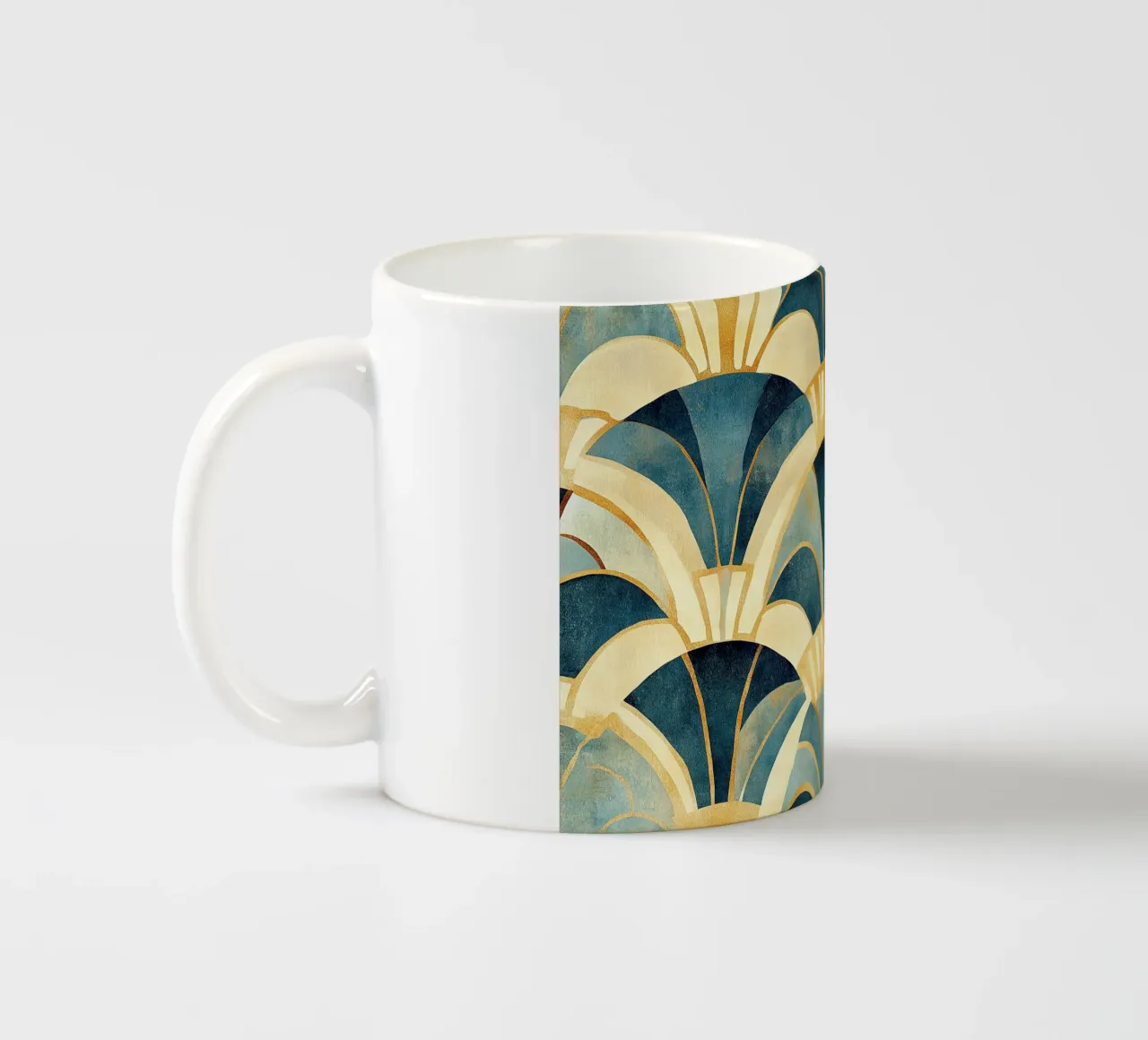 Art déco "Shimmering Perspectives" tazza in ceramica da Nikis Art Studio
