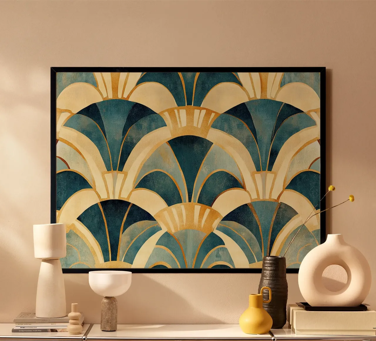 Art déco "Shimmering Perspectives" poster da Nikis Art Studio