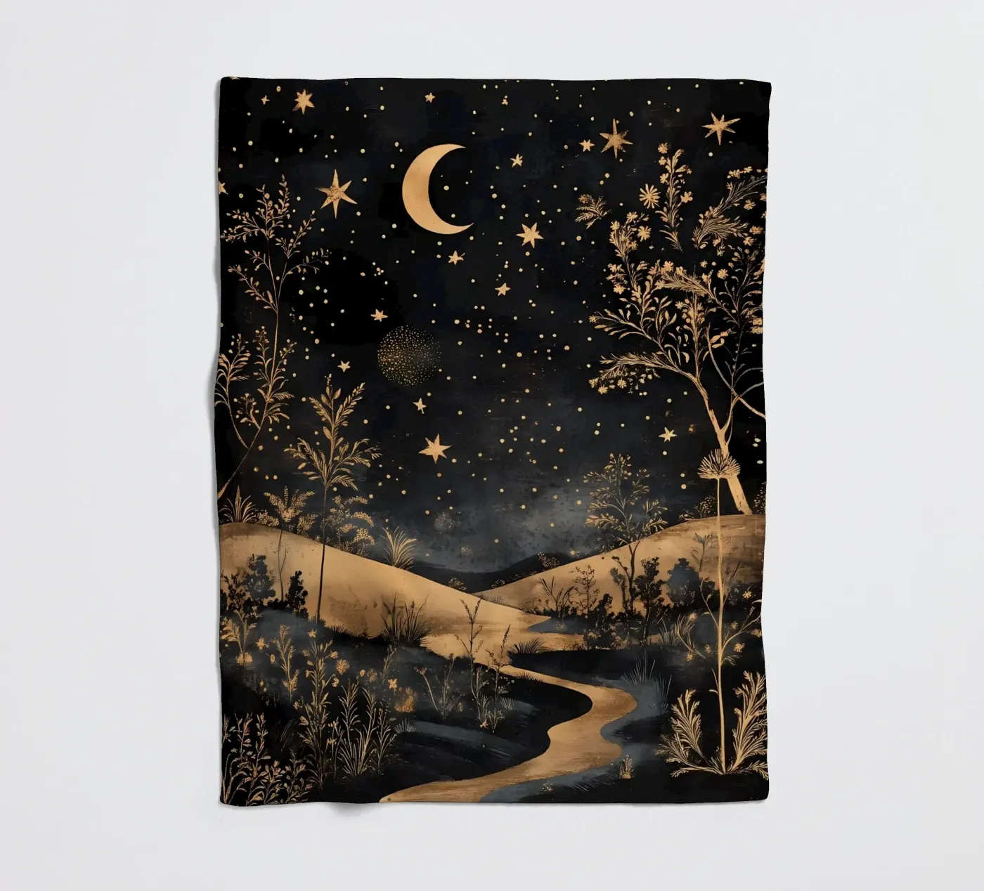 Celestial Landscape fleece blanket by IamHomeStudio