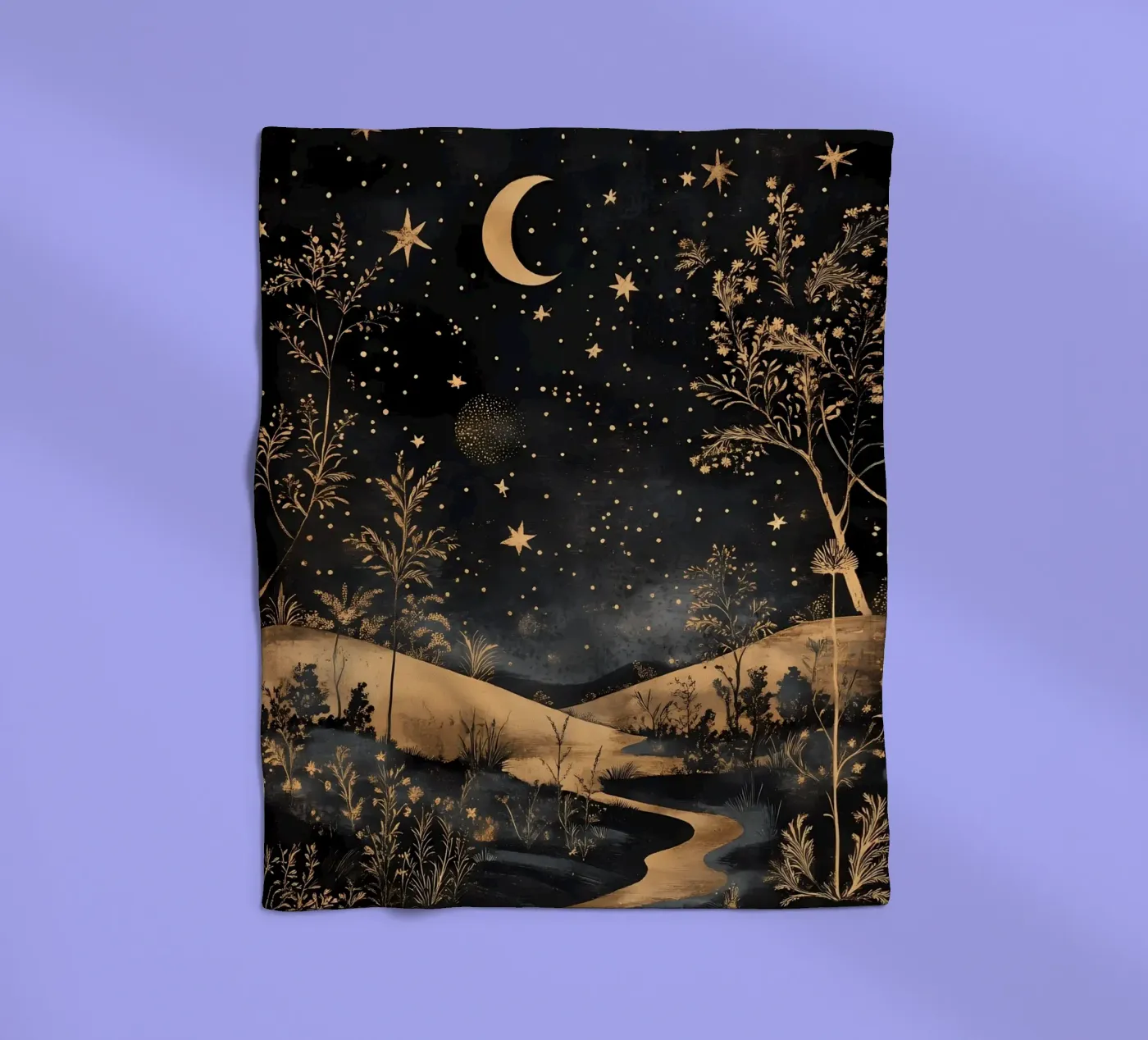 Celestial Landscape fleece blanket by IamHomeStudio
