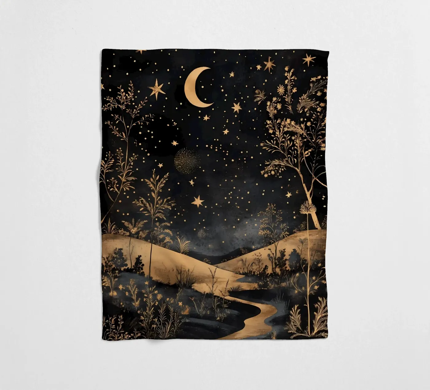 Celestial Landscape fleece blanket by IamHomeStudio