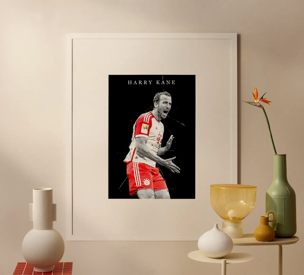 Harry Kane Bayern Munich poster con telaio in plastica da tenten