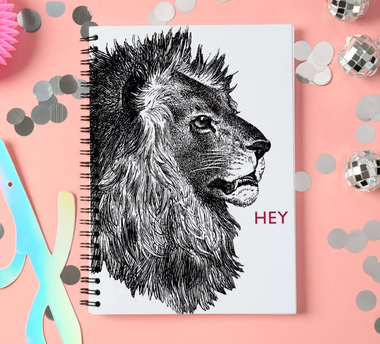 Hey Lion cuaderno de espiral de The Gently Unfurling Sneak