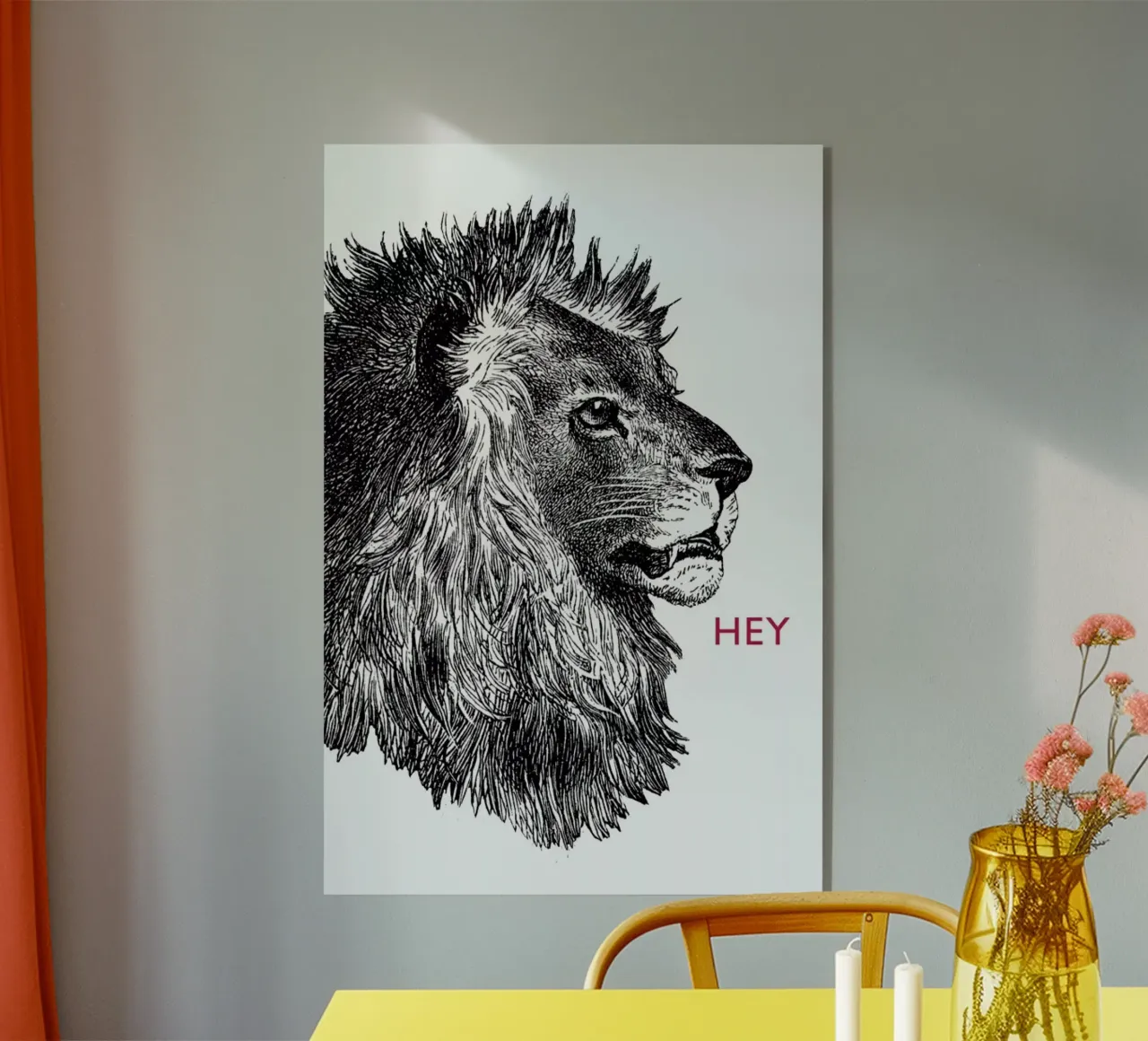 Hey Lion plexiglass da The Gently Unfurling Sneak