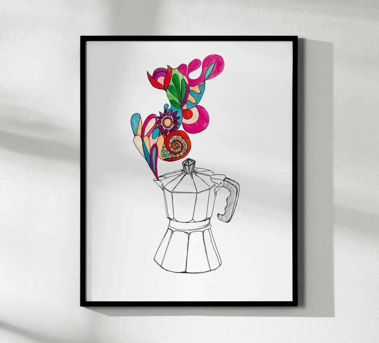 Coffee lover poster with plastic frame by Claudiabrueggen