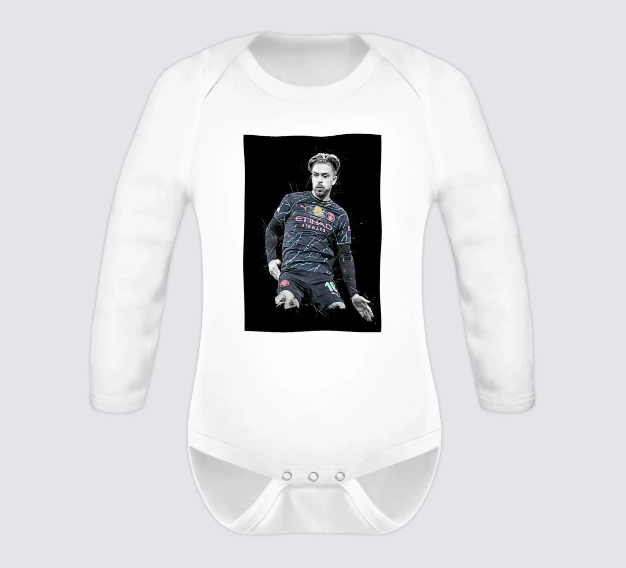 Jack Grealish long-sleeve baby romper by tenten