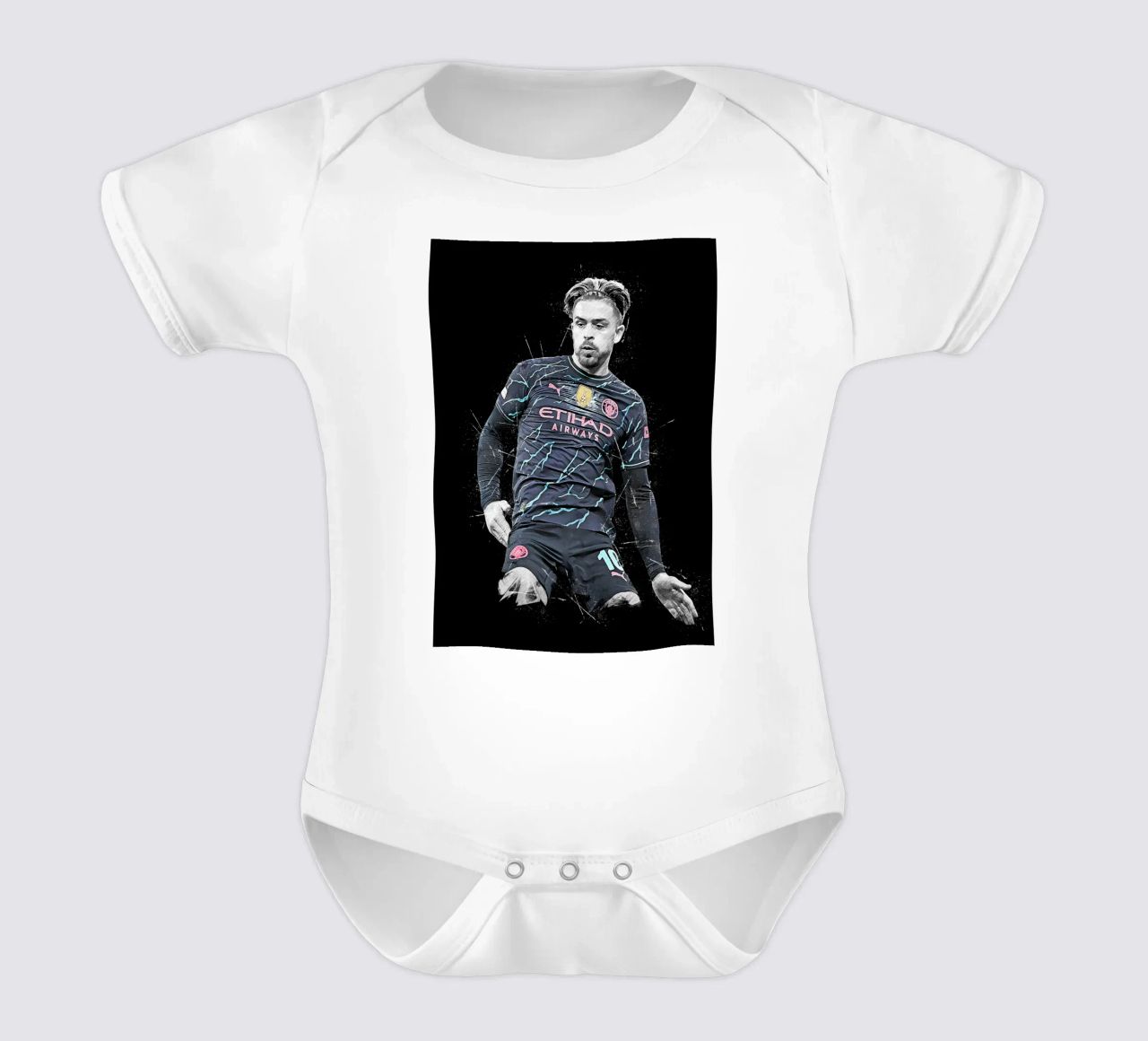 Jack Grealish short-sleeve baby romper by tenten