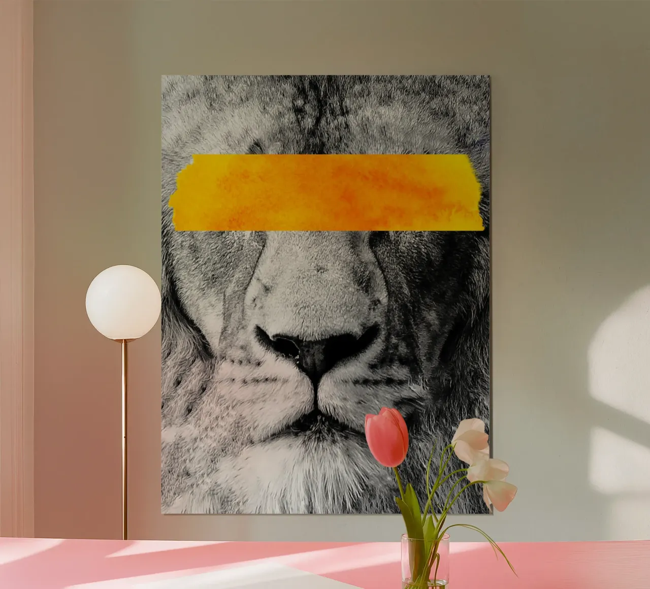 Afro Lion poster con telaio in plastica da Mathudace Créas