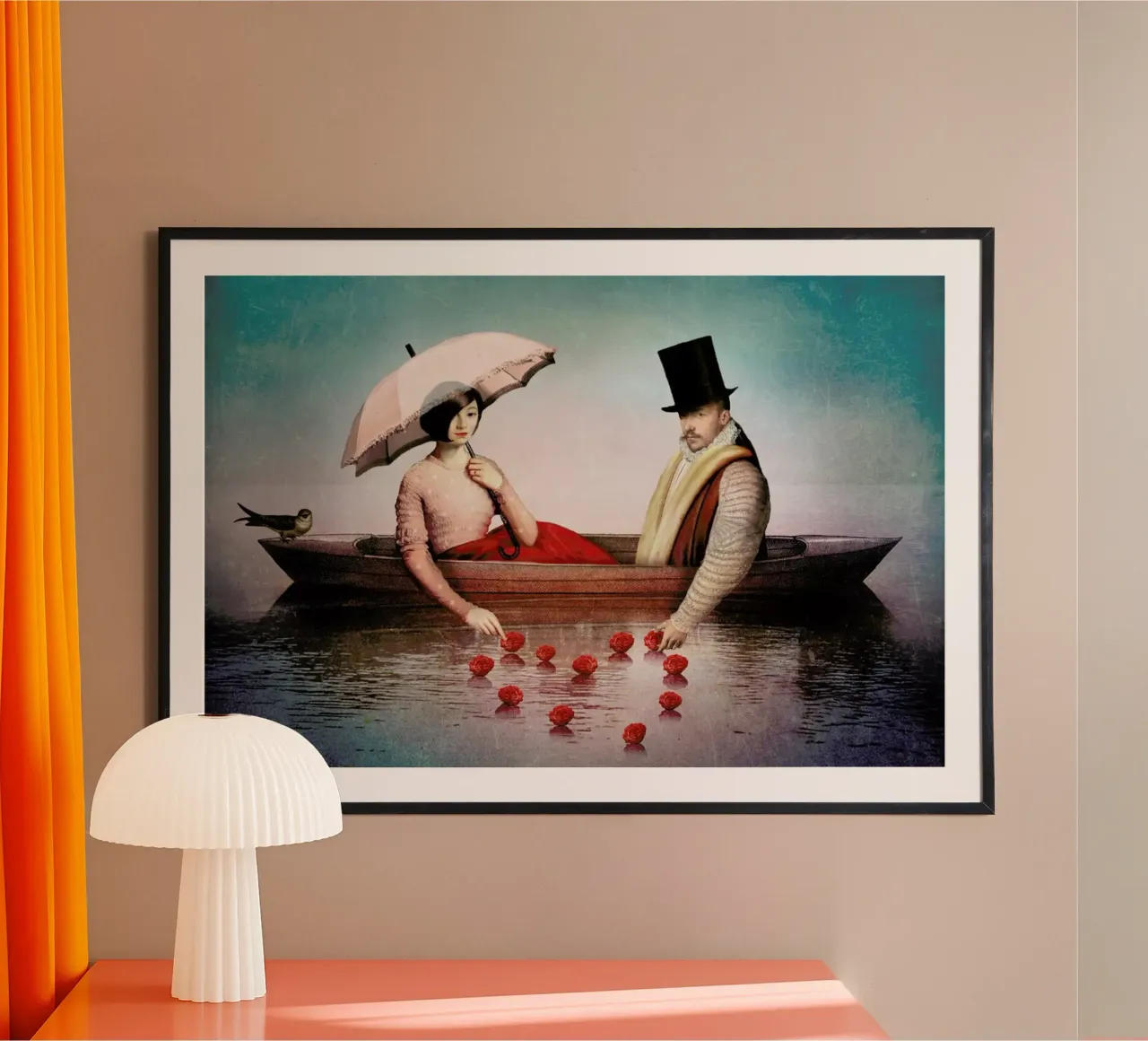 My Valentine poster with wooden frame by Catrin Welz-Stein