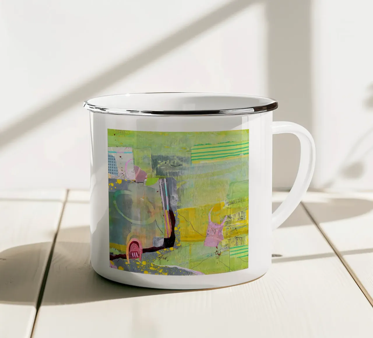 Rosa adulatrice tazza in smalto da Edenart