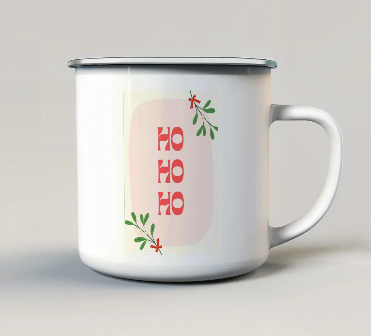 Ho Ho Ho  |  Modern Christmas Print tazza in smalto da PrintCessStudio