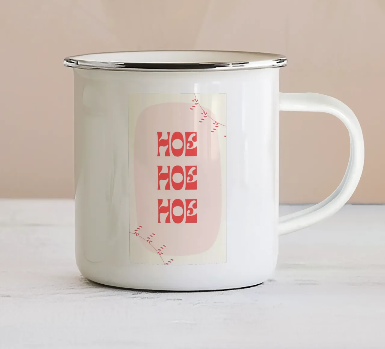 Hoe Hoe Hoe  |  Fun Christmas Print tazza in smalto da PrintCessStudio