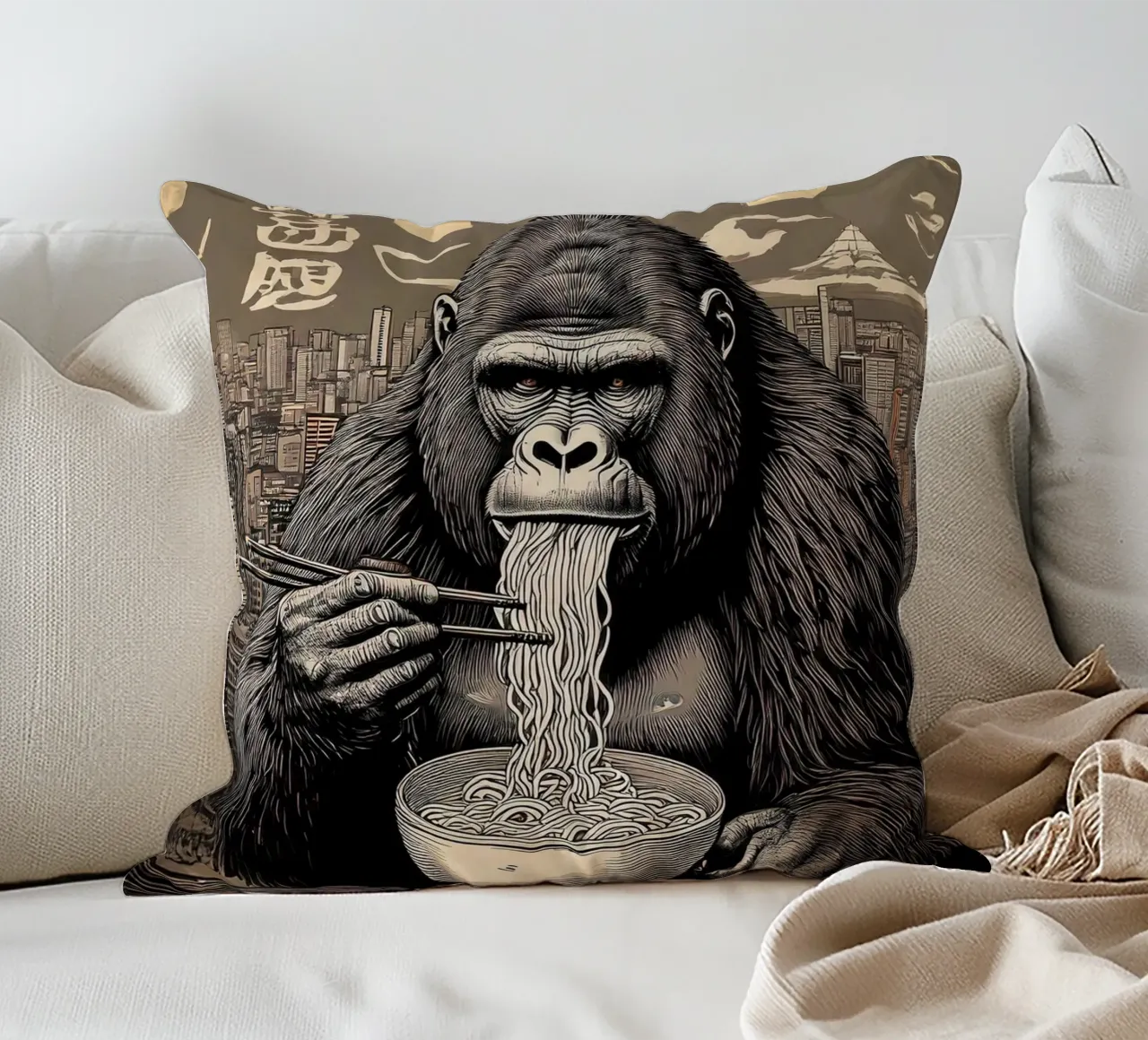 Gorillaz Ramen cuscino da tylerstudio