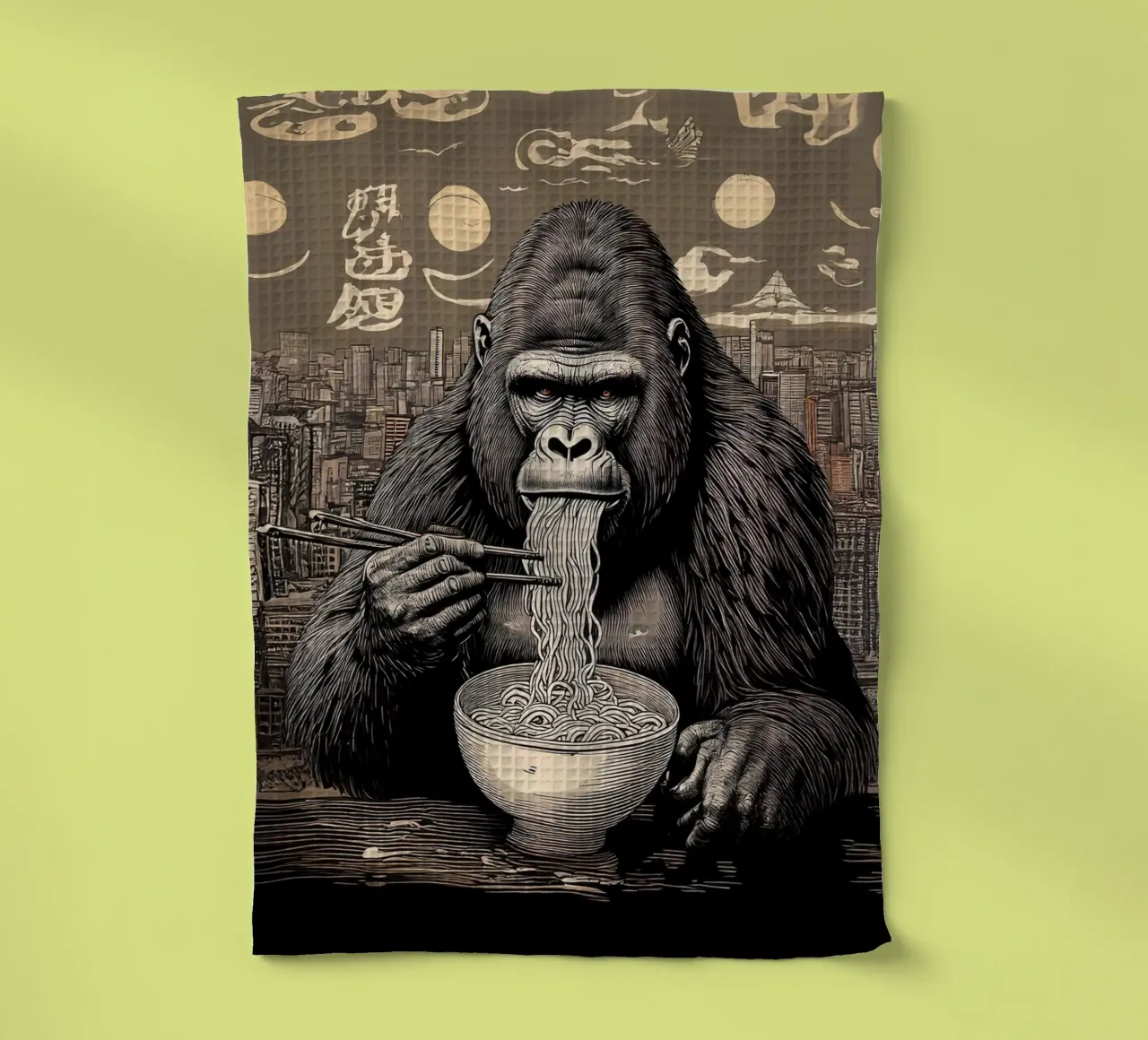 Gorillaz Ramen canovaccio da cucina da tylerstudio