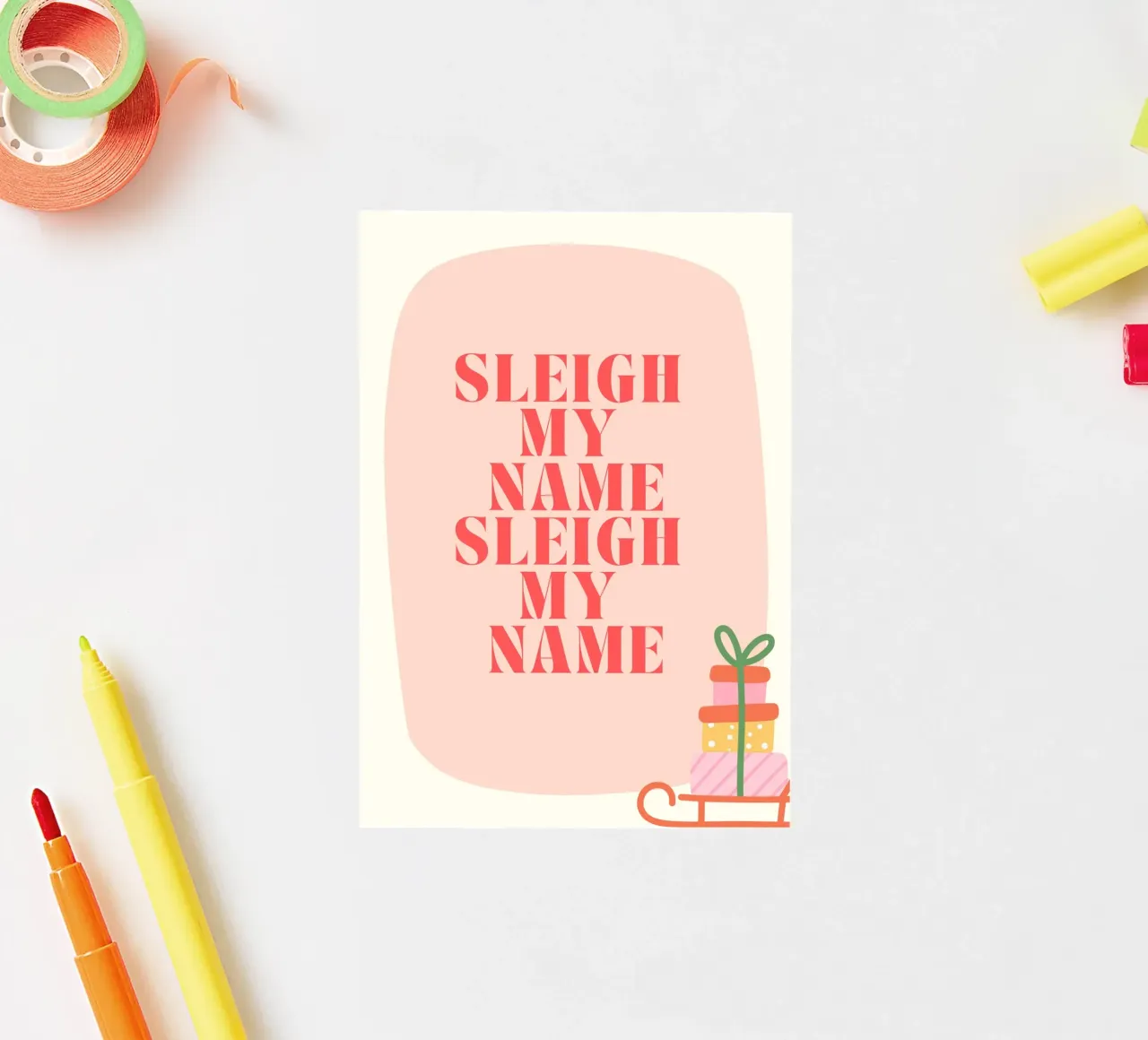 Sleigh My Name  |  Fun Christmas Print  |  Jolly Good Time adesivo da PrintCessStudio