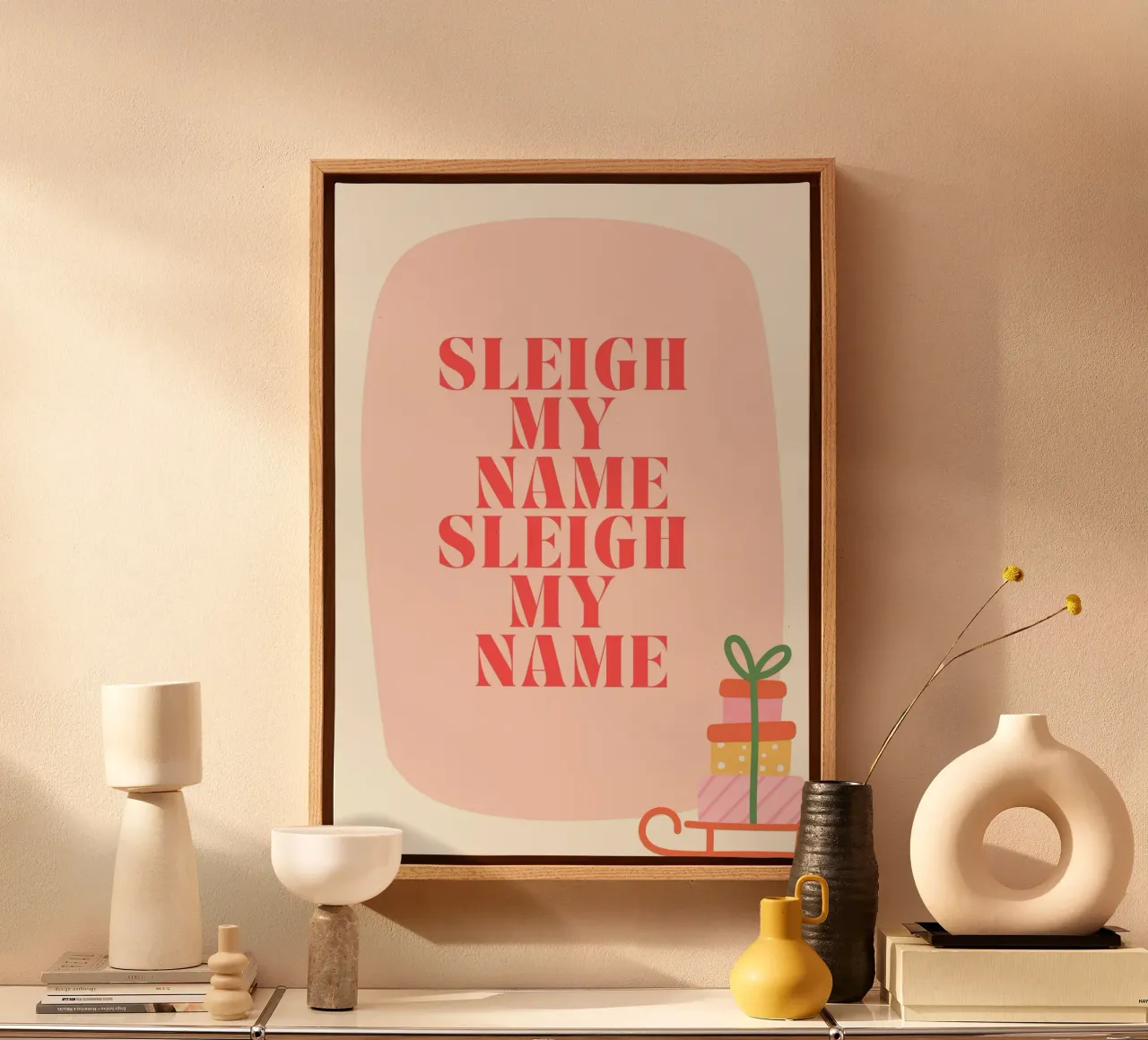 Sleigh My Name  |  Fun Christmas Print  |  Jolly Good Time tela da PrintCessStudio