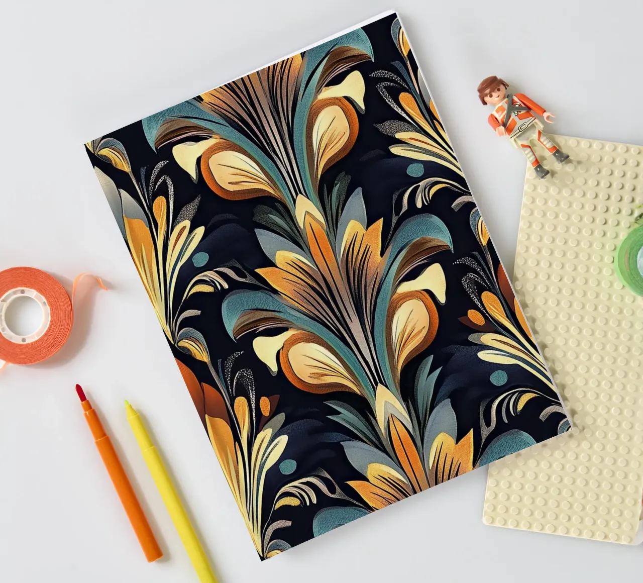 Art déco "The Golden Mirage" notebook by Nikis Art Studio