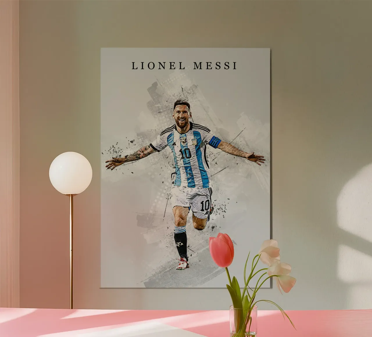 Lionel Messi Argentina 3 poster con telaio in legno da tenten