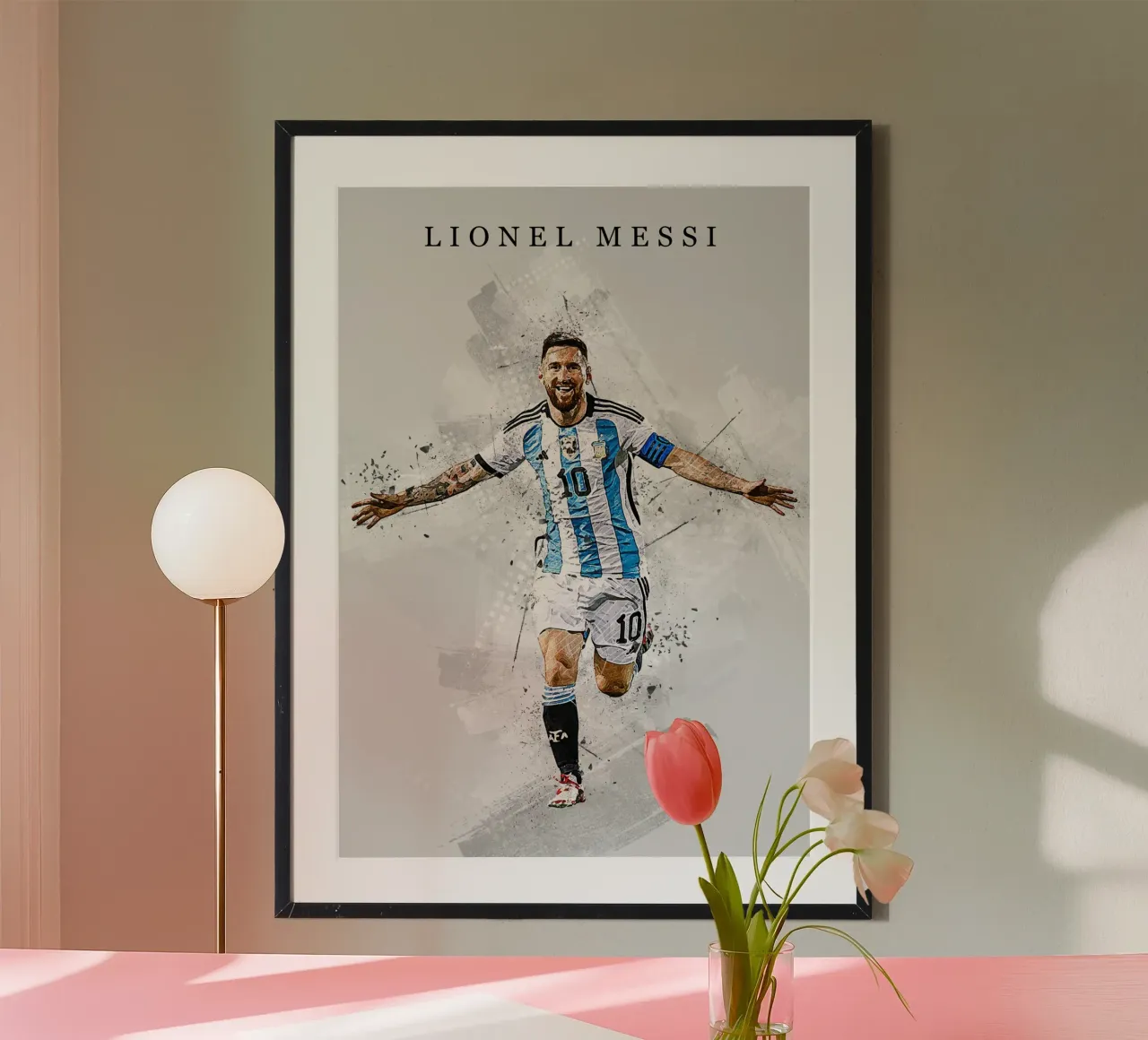 Lionel Messi Argentina 3 poster con telaio in legno da tenten