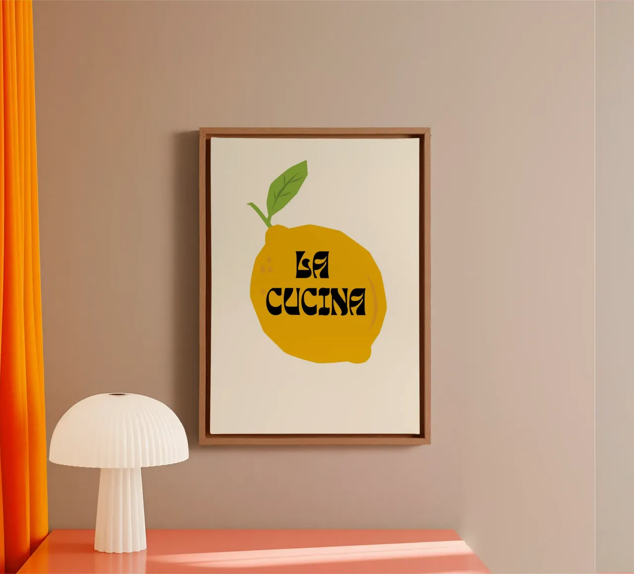 La Cucina  |  Kitchen Art  |  Lemon Print tela con Cornice a cassetta da PrintCessStudio