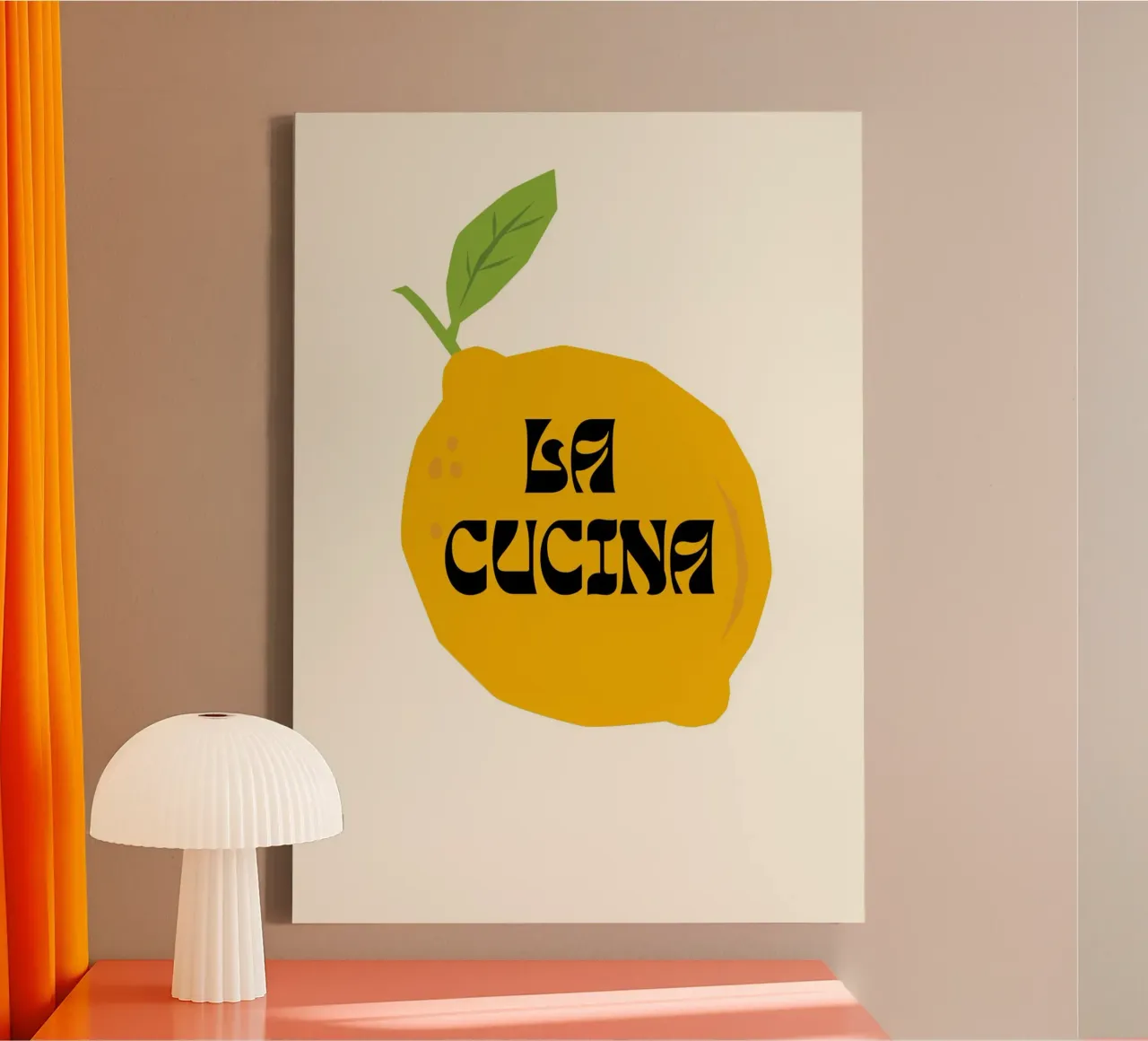 La Cucina  |  Kitchen Art  |  Lemon Print tela con Cornice a cassetta da PrintCessStudio
