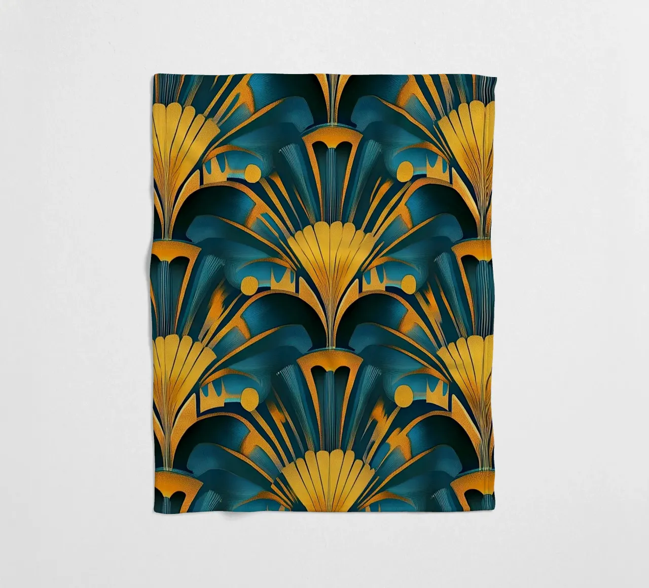Art Deco "Radiant Resplendence" coperta in pile da Nikis Art Studio