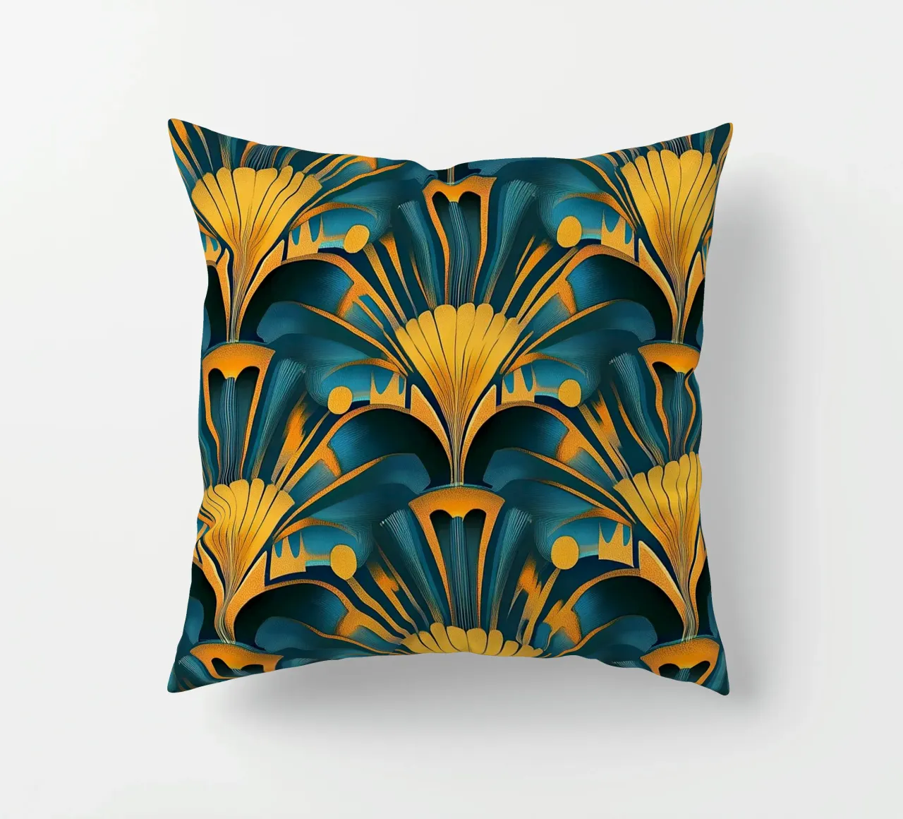 Art Deco "Radiant Resplendence" decorative cushion by Nikis Art Studio