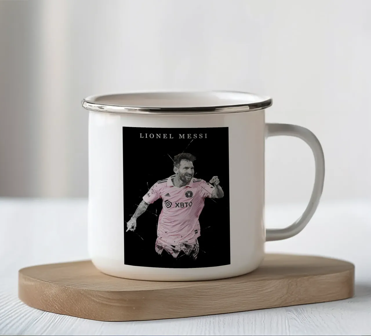 Lionel Messi Inter Miani tazza in smalto da tenten