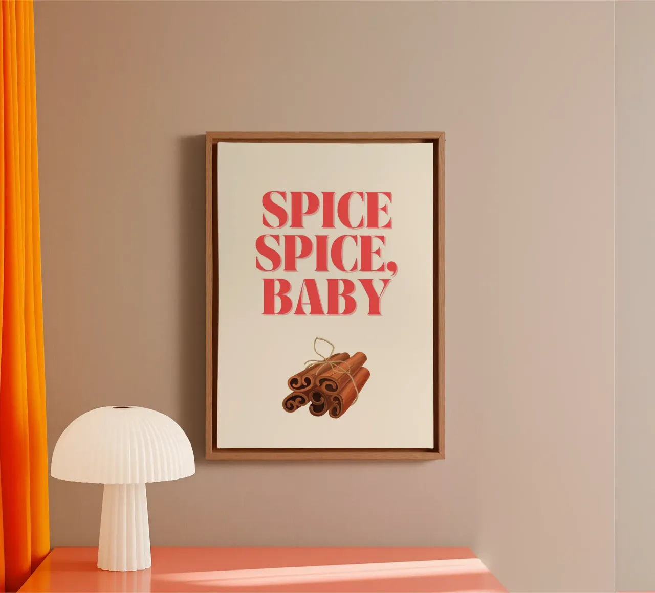 Spice Spice, Baby  |  Fun Christmas Art canvas met Baklijst van PrintCessStudio