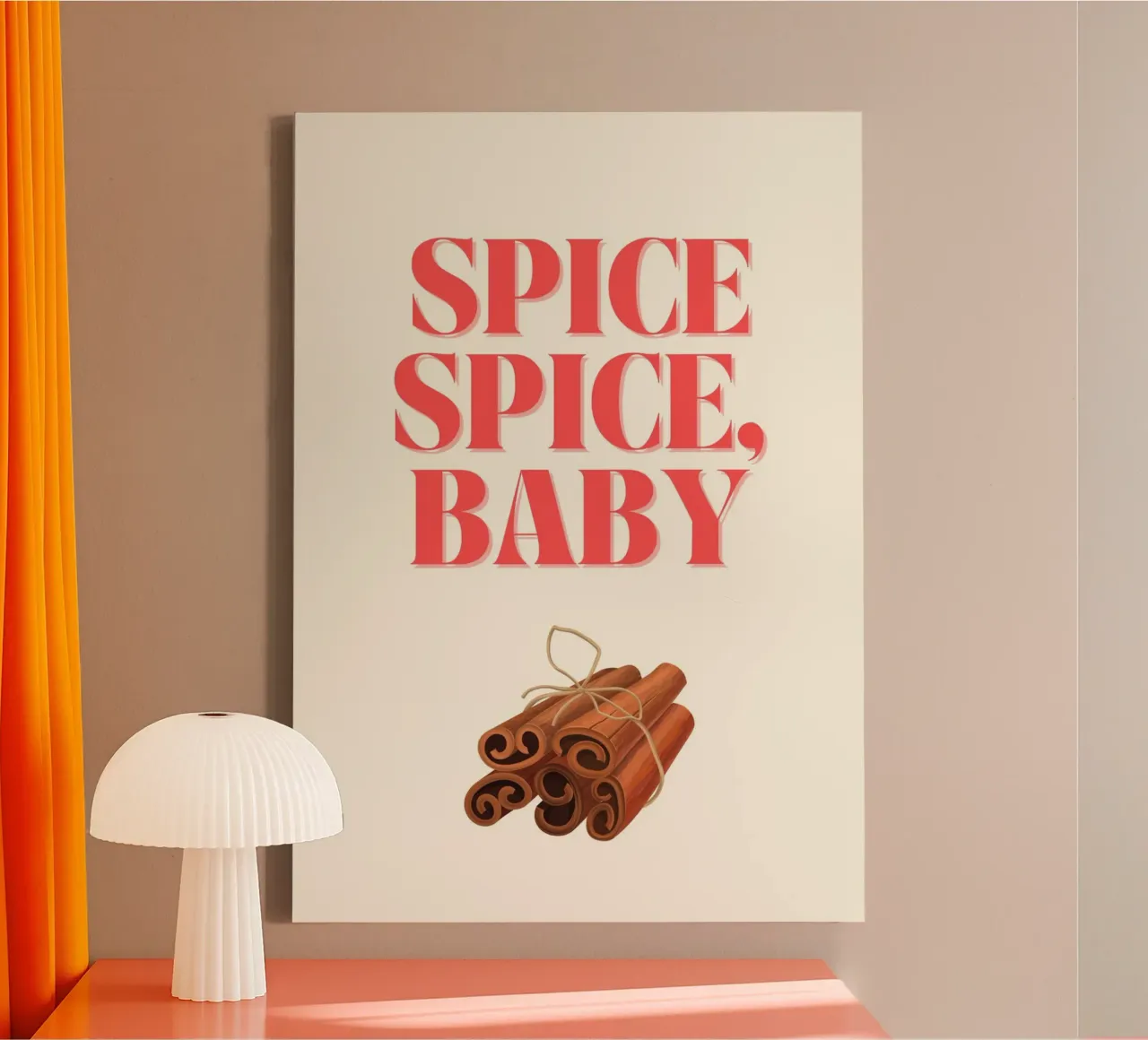 Spice Spice, Baby  |  Fun Christmas Art canvas met Baklijst van PrintCessStudio