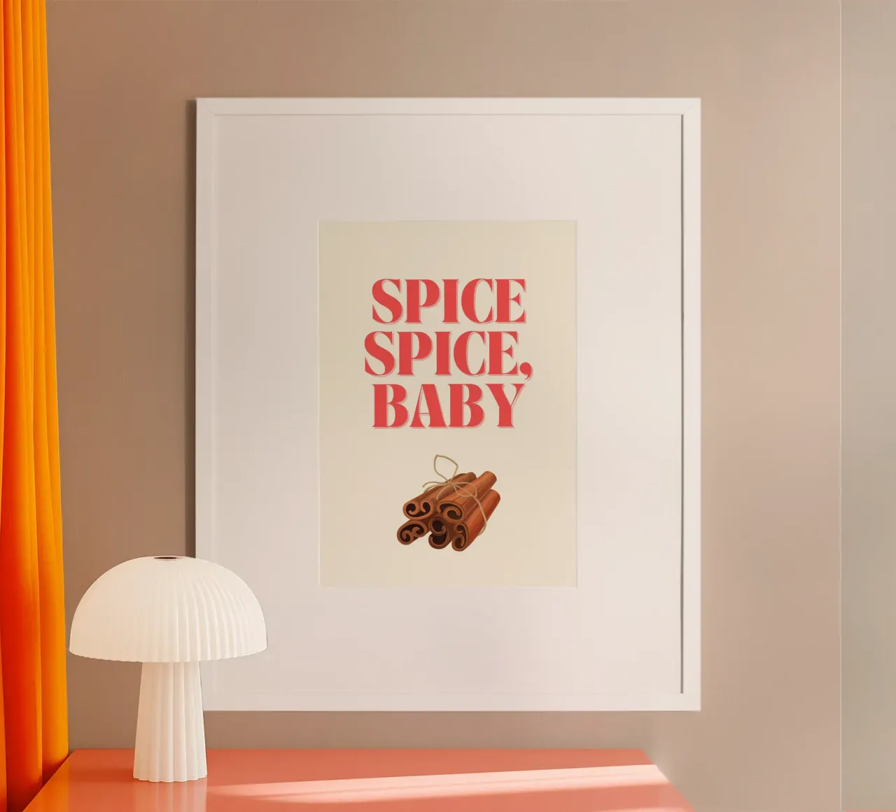 Spice Spice, Baby  |  Fun Christmas Art poster with plastic frame by PrintCessStudio