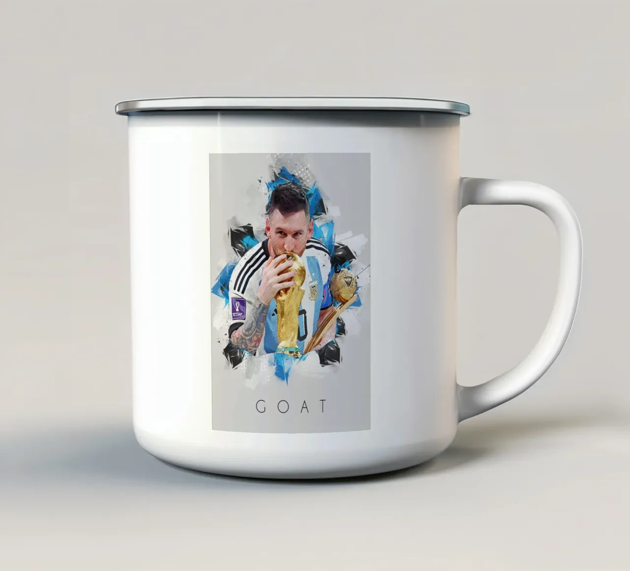 Lionel Messi Street Art 2 tazza in smalto da tenten