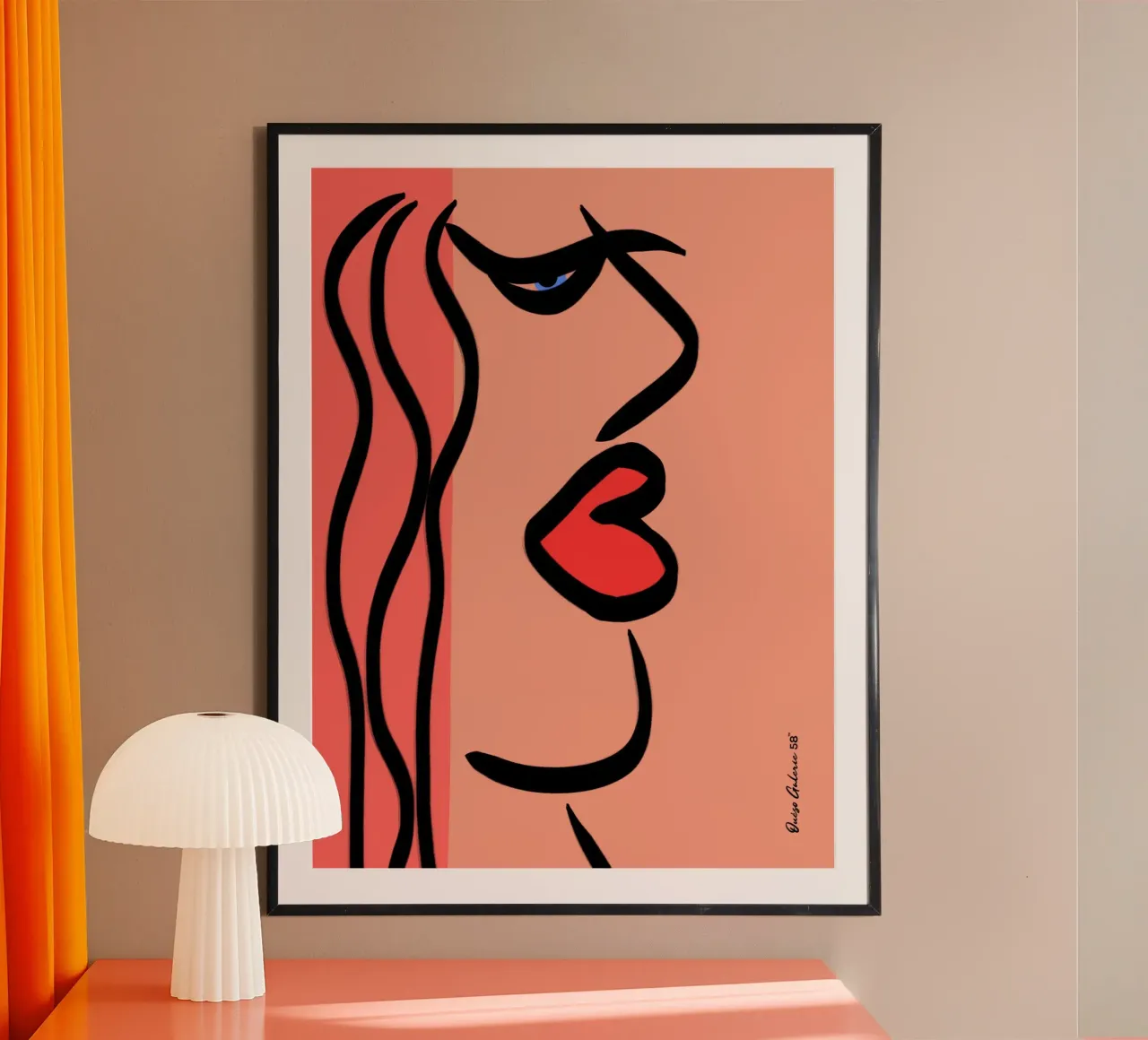 Gentle Glow poster con telaio in legno da Mike Leymi